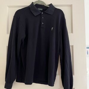 Men's Golfino Long Sleeved Black Polo Shirt